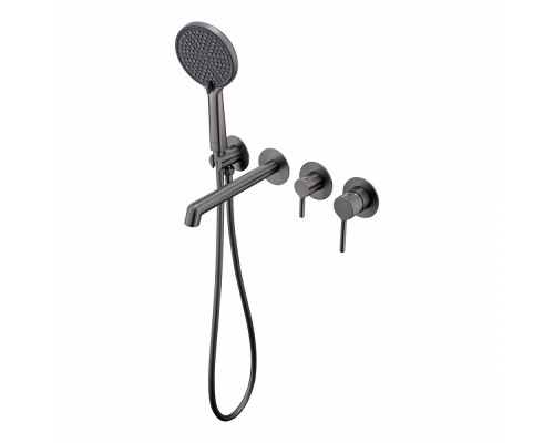 Смеситель Raglo R20.32.09 для ванны встраиваемый излив монолитный 20 см, графит