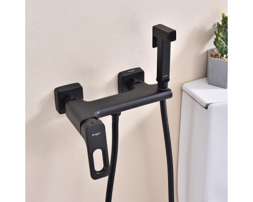 Смеситель Raglo R51.51.06 с гигиеническим душем настенный , черный