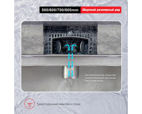 Душевой трап Raglo R650.50.05 500мм, нержавеющая сталь, сатин