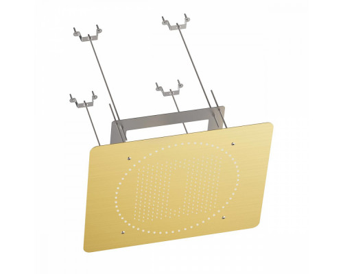 Лейка верхняя потолочная Raglo R452.03.03 для душа 590*480мм 2 режима прямоугольная нержавеющая сталь, сатин золотой