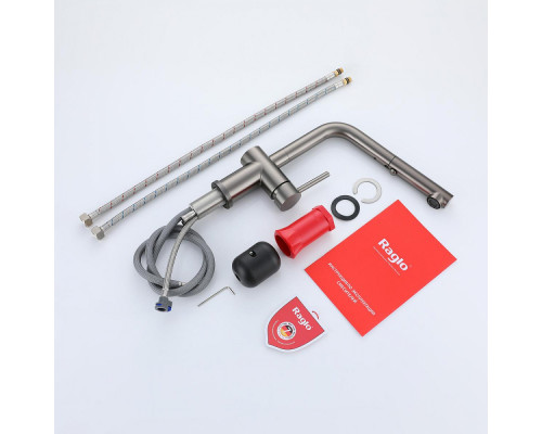 Смеситель Raglo R86.49.09 для кухни с выдвижным изливом, графит