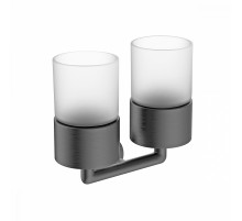 Стакан для зубных щеток с держателем Raglo R320.08.09 двойной,графит