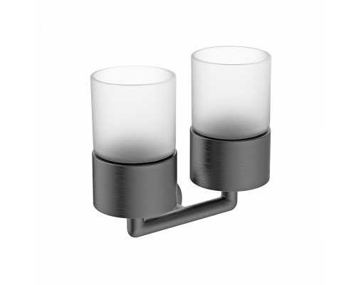 Стакан для зубных щеток с держателем Raglo R320.08.09 двойной,графит