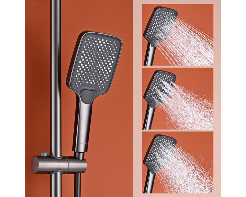 Душевая система Raglo R01.26.09 для ванны и душа с термостатом излив поворотный 15 см, графит