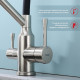 Смеситель Raglo R81.62.05 для кухни с подключением к фильтру съёмный гибкий излив с магнитным фиксатором, сатин