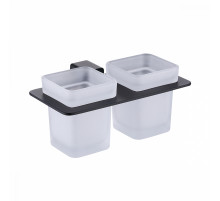 Стакан для зубных щеток с держателем Raglo R301.08.06 двойной,черный