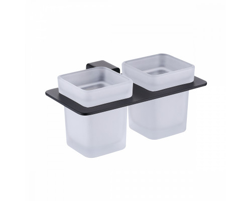 Стакан для зубных щеток с держателем Raglo R301.08.06 двойной,черный