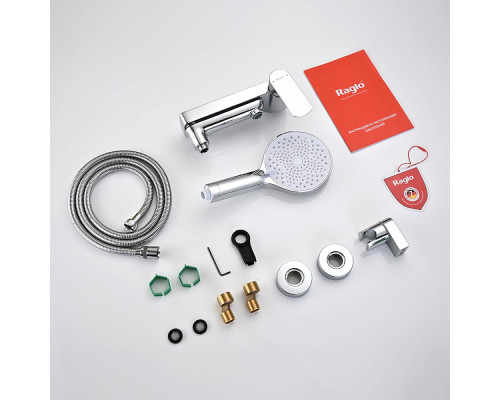 Смеситель Raglo R03.30 для ванны и душа настенный излив поворотный 15 см, хром