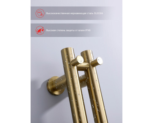 Полотенцесушитель электрический RAGLO R350.11.03 настенный сенсорный узкий с терморегулятором , сатин золотой