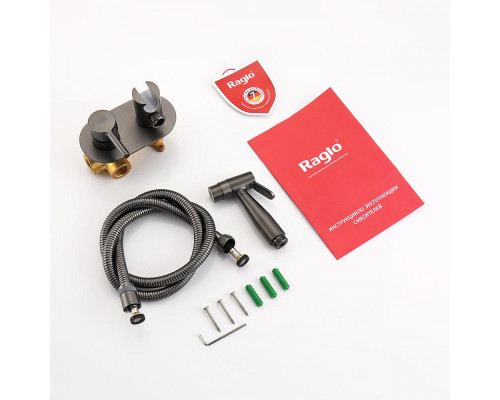 Смеситель Raglo R20.52.09 с гигиеническим душем встраиваемый , графит