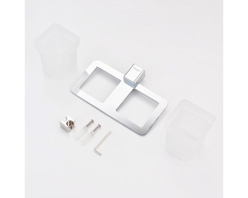 Стакан для зубных щеток с держателем Raglo R301.08 двойной,хром