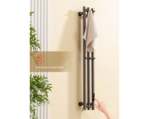 Полотенцесушитель электрический RAGLO R350.16.09 настенный сенсорный узкий с терморегулятором , графит