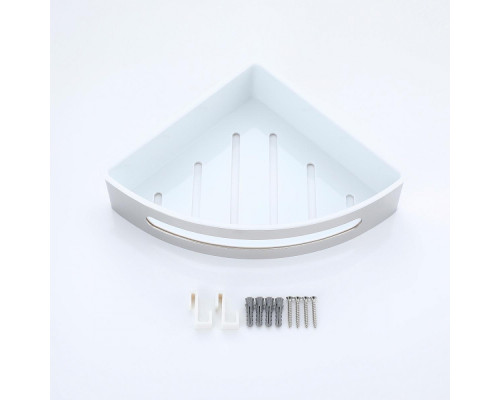 Полка для ванны и душа Raglo R340.01 угловая с крючками,хром