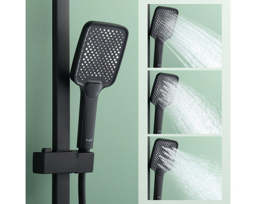 Душевая система Raglo R01.24.06 для ванны и душа излив поворотный 20 см, черный