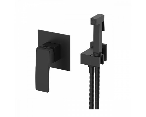 Смеситель Raglo R01.53.06 с гигиеническим душем встраиваемый , черный