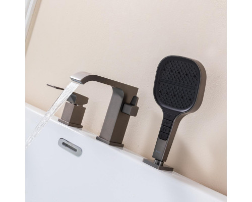 Смеситель Raglo R02.31.09 на борт ванны врезной монолитный, графит