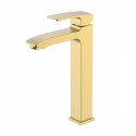 Смеситель Raglo R01.15.03 для раковины высокий монолитный, сатин золотой
