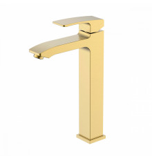Смеситель Raglo R01.15.03 для раковины высокий монолитный, сатин золотой