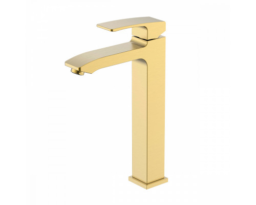 Смеситель Raglo R01.15.03 для раковины высокий монолитный, сатин золотой