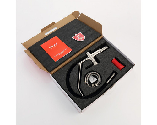 Смеситель Raglo R86.41.05 для кухни съёмный гибкий излив с магнитным фиксатором, сатин