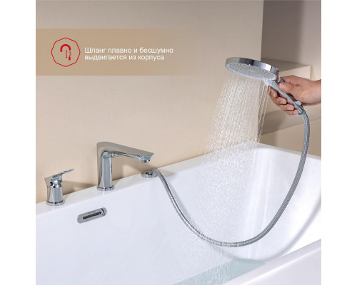 Смеситель Raglo R03.31 на борт ванны врезной монолитный, хром