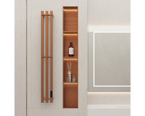 Полотенцесушитель электрический RAGLO R350.17.33 настенный сенсорный узкий с терморегулятором , матовая медь