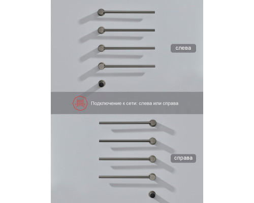 Полотенцесушитель электрический RAGLO R350.52.09 встраиваемый сенсорный с терморегулятором , графит