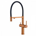 Смеситель Raglo R20.63.33 для кухни с подключением к фильтру съёмный гибкий излив с магнитным фиксатором, матовая медь