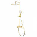 Душевая система Raglo R30.24.03 для ванны и душа излив поворотный 15 см, сатин золотой
