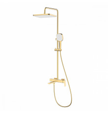 Душевая система Raglo R30.24.03 для ванны и душа излив поворотный 15 см, сатин золотой