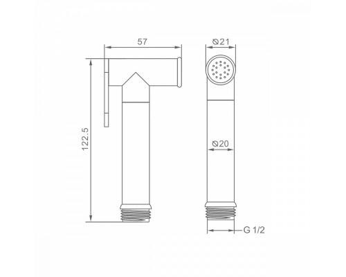 Лейка для гигиенического душа Raglo R460.03 латунь, хром