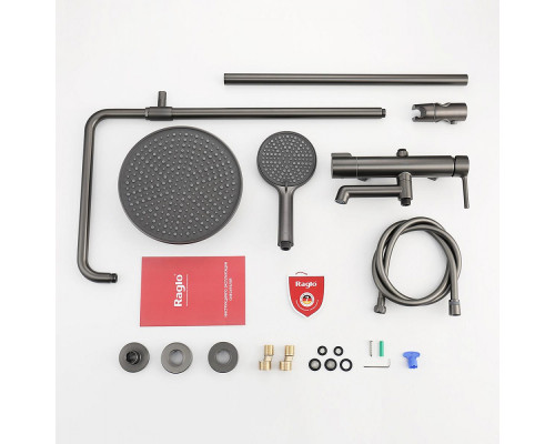 Душевая система Raglo R20.24.09 для ванны и душа излив поворотный 15 см, графит