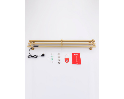 Полотенцесушитель электрический RAGLO R350.16.03 настенный сенсорный узкий с терморегулятором , сатин золотой