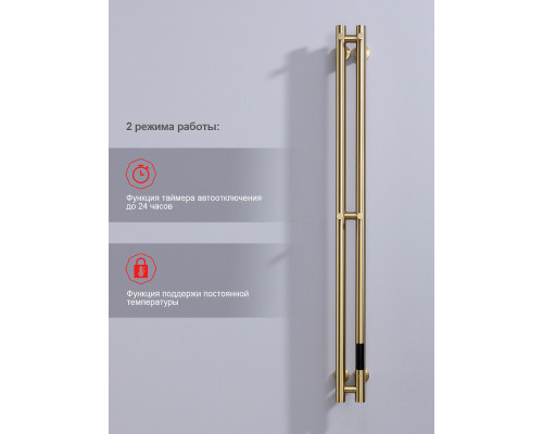 Полотенцесушитель электрический RAGLO R350.11.03 настенный сенсорный узкий с терморегулятором , сатин золотой