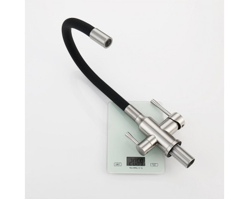 Смеситель Raglo R81.64.05 для кухни с подключением к фильтру излив гибкий поворотный, сатин