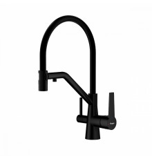 Смеситель Raglo R80.62.06 для кухни с подключением к фильтру съёмный гибкий излив с магнитным фиксатором, черный