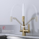 Смеситель Raglo R80.62.03 для кухни с подключением к фильтру съёмный гибкий излив с магнитным фиксатором, сатин золотой