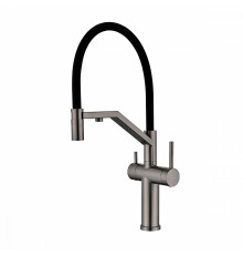 Смеситель Raglo R20.62.09 для кухни с подключением к фильтру съёмный гибкий излив с магнитным фиксатором, графит