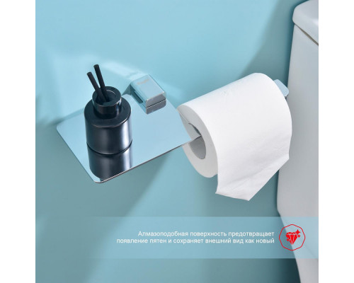 Держатель для туалетной бумаги Raglo R301.03 с полкой,хром