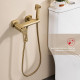 Смеситель Raglo R51.51.03 с гигиеническим душем настенный , сатин золотой
