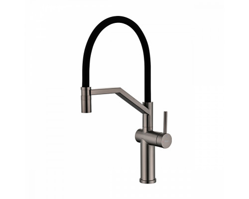 Смеситель Raglo R20.41.09 для кухни съёмный гибкий излив с магнитным фиксатором, графит