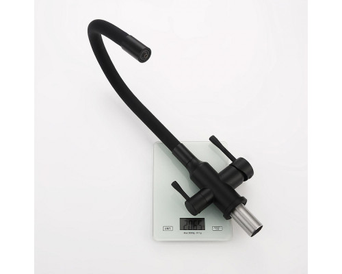 Смеситель Raglo R81.64.06 для кухни с подключением к фильтру излив гибкий поворотный, черный