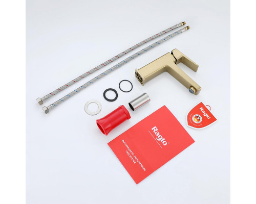 Смеситель Raglo R30.10.03 для раковины монолитный, сатин золотой