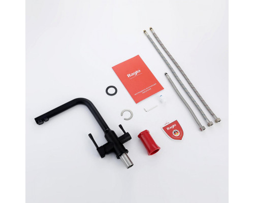 Смеситель Raglo R81.61.06 для кухни с подключением к фильтру излив поворотный, черный