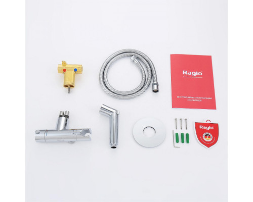 Смеситель Raglo R23.56 с гигиеническим душем встраиваемый с темостатом , хром