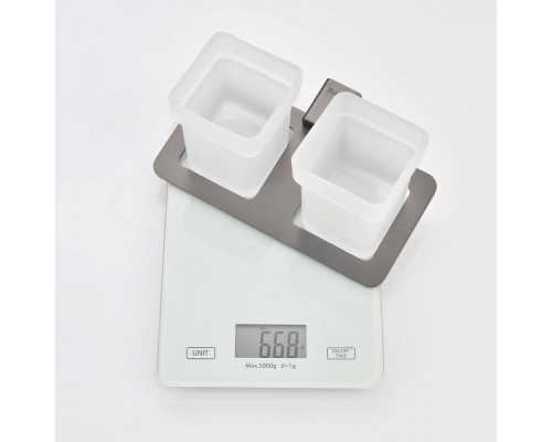 Стакан для зубных щеток с держателем Raglo R301.08.09 двойной,графит