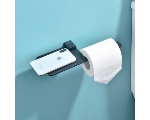 Держатель для туалетной бумаги Raglo R301.03.06 с полкой,черный