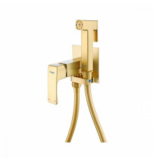 Смеситель Raglo R02.54.03 с гигиеническим душем встраиваемый , сатин золотой