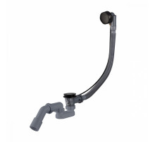 Слив-перелив для ванны Raglo R600.30.06 полуавтоматический (с тросиком), латунь/пластик, черный