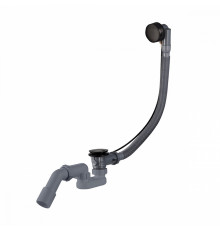 Слив-перелив для ванны Raglo R600.30.06 полуавтоматический (с тросиком), латунь/пластик, черный